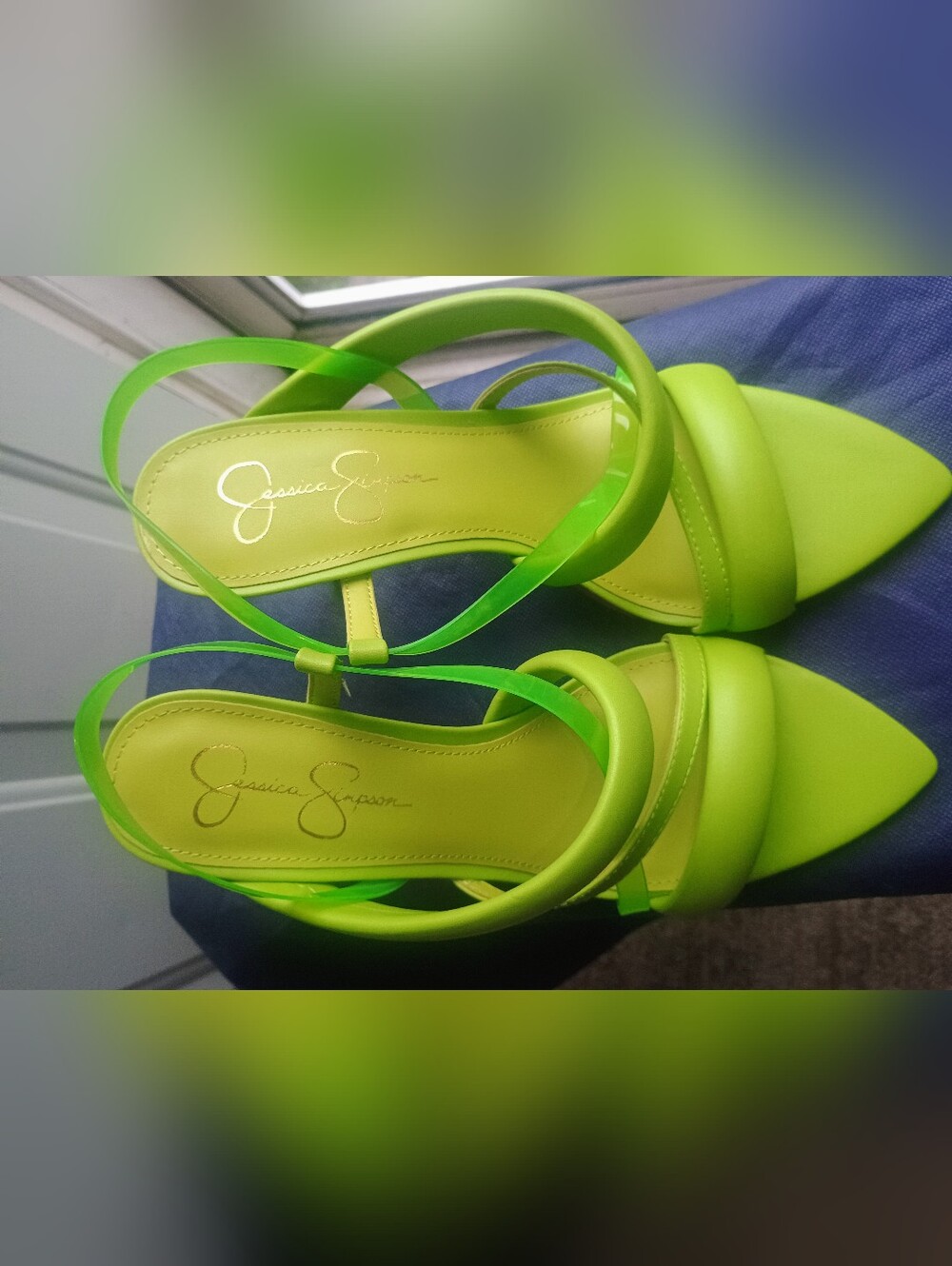 Jessica Simpson Lime Green Strappy Platform Sandals